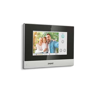 Dnake 7" Android Indoor Monitor, 7" TFT LCD, 1024x600 pixel, Supports up to 8 IP cameras, PoE support, 8 Alarm zones, 1 x 10/100Mbps Ethernet Port