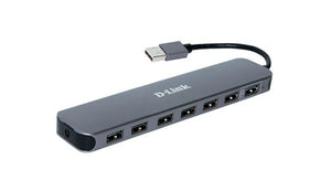 D-Link 7-Port USB Hub with 2 Fast-Charge Ports, with 7x USB 2.0 ports, 1x Fast Charge USB port for high-power mobile devices like iPads, Plug and Play