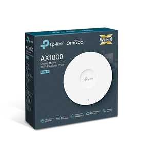 TP-Link AX1800 Ceiling Mount Dual-Band Wi-Fi 6 Access Point, with 1 × Gigabit Ethernet (RJ-45) Port, 5 GHzUp to 1201Mbps, 2.4GHz Up to 574Mbps, EAP610