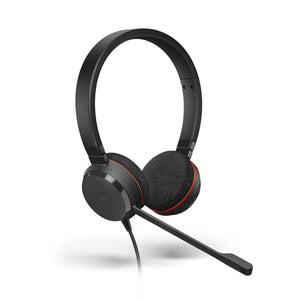 Jabra Evolve20 Duo Wired Headset (USB) MS Version, Stereo, USB, Passive noise cancellation, Plug and play, Designed for all-day comfortable use