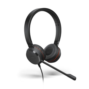 Jabra Evolve30 Duo Wired USB & Integrated 3.5mm jack MS Headsets, Stereo, USB, Passive noise cancellation, Leatherette ear cushions for added comfort