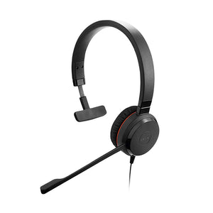 Jabra Evolve30 Mono Wired USB & 3.5mm HS, Passive noise cancellation, Leatherette ear cushion, Integrated 3.5mm jack for connecting smartphone/tablet