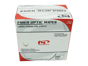 Fibre Optic Wipes Low Lint Tissues, Disposable lint free FIS wipes, Soft; gentle; for light-duty tasks, single box of 280 pieces of 11.4cm x 22.2cm