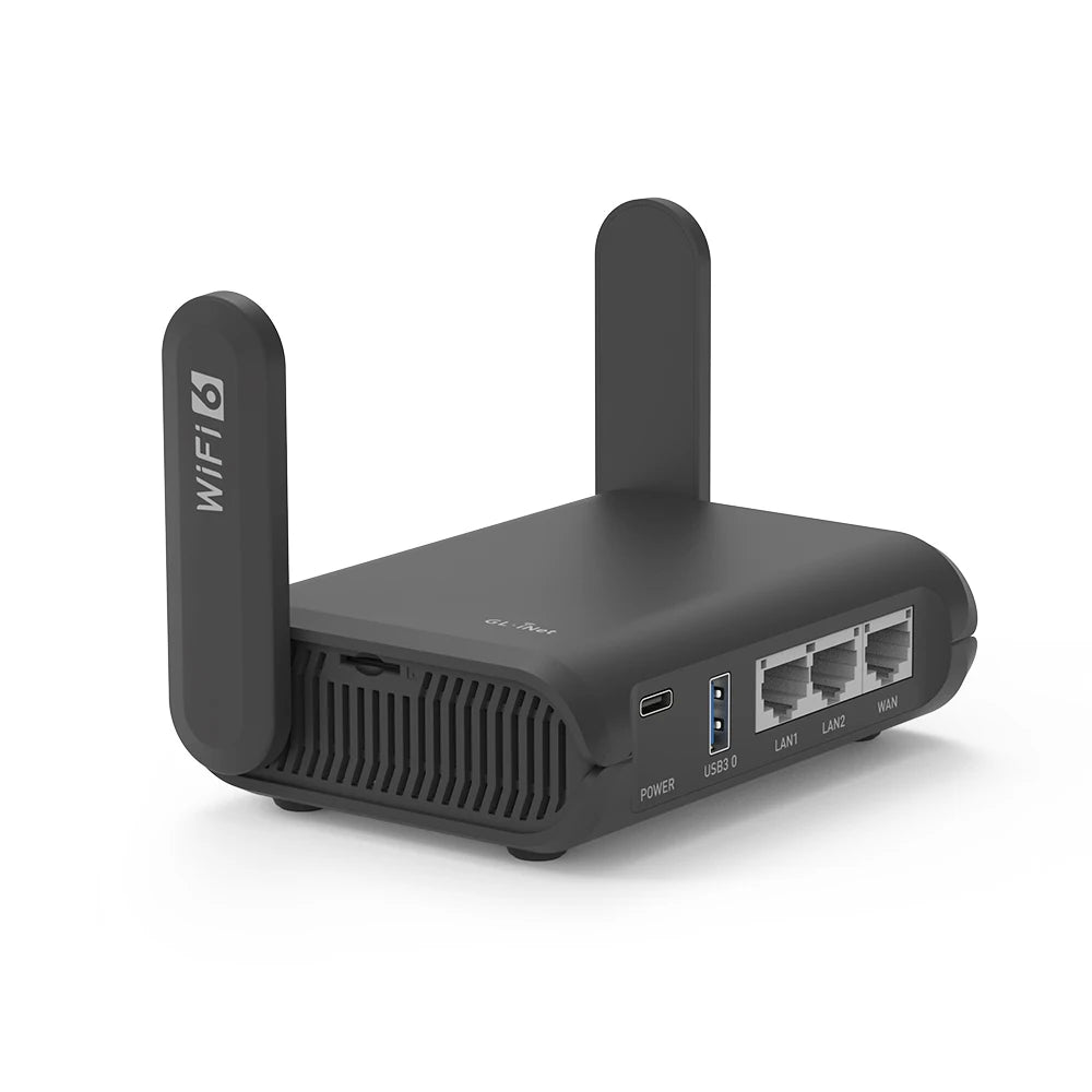 GL.iNet GL-AXT1800 (Slate AX) WiFi 6 Gigabit Travel Router, Client&Server, OpenWrt, Adguard Home, Parental Control