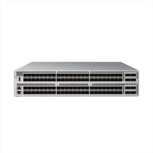 Brocade 128 ports (96 64G SFP+, 16 2x64G SFP-DD ports), 48-port base; 2x 24-port SFP+ PODs, 32-port SFP-DD POD (16 2x64G SFP-DD)