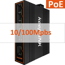 Load image into Gallery viewer, keepLiNK KP-9000-45-5TP Industrial 5Port Gigabit Ethernet Switch with 4*PoE and 1*RJ45 Uplink IP40 DIN-Rail Unmanaged Plug&amp;Play
