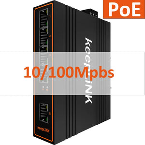 keepLiNK KP-9000-45-5TP Industrial 5Port Gigabit Ethernet Switch with 4*PoE and 1*RJ45 Uplink IP40 DIN-Rail Unmanaged Plug&Play