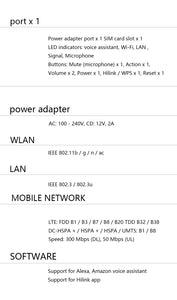 Huawei 4G WiFi router 2.4GHz 300Mbps cat6 AI Cube speaker portable WiFi Hotspot Modem B900-230 Support for Alexa, voice assistant