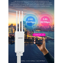 Load image into Gallery viewer, COMFAST CF-EW85 1300Mbps 2.4G/5.8G Gigabit Wireless Access Point Signal Amplifier Supports DC/POE Power Supply WiFi Router
