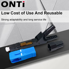Load image into Gallery viewer, ONTi 50-400pcs Embedded SC UPC Fiber Optic Fast Connector FTTH Single Mode Optical Quick Connector SC Adapter Field Assembly

