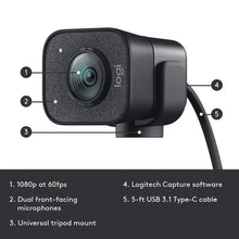 Load image into Gallery viewer, Original Logitech StreamCam Webcam Full HD 1080P 60fps Streaming Web Camera with Built-in Microphone for Desktop Computer
