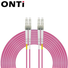 Load image into Gallery viewer, ONTi OM4 10 Gigabit Multimode Fiber Optic Patch Cord 1-100m 50/125 2.00mm 10/40/100Gbps 2 core Duplex Fiber Jumper Pigtail LC/UPC, LC-LC
