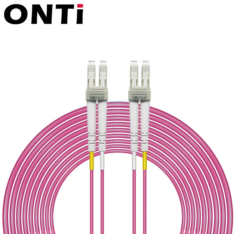 ONTi OM4 10 Gigabit Multimode Fiber Optic Patch Cord 1-100m 50/125 2.00mm 10/40/100Gbps 2 core Duplex Fiber Jumper Pigtail LC/UPC, LC-LC