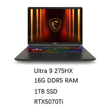 Load image into Gallery viewer, MSI Titan16 AI Intel Ultra9-275HX 16G 1TB SSD 16" 2.5K 240Hz Customizable RTX5070Ti Gaming Laptop Content Creation
