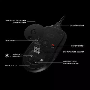 Logitech G PRO Wireless Gaming Mouse RGB Dual Mode With HERO 16K DPI Sensor LIGHTSPEED Laser Gamer Mouse POWERPLAY Compatible