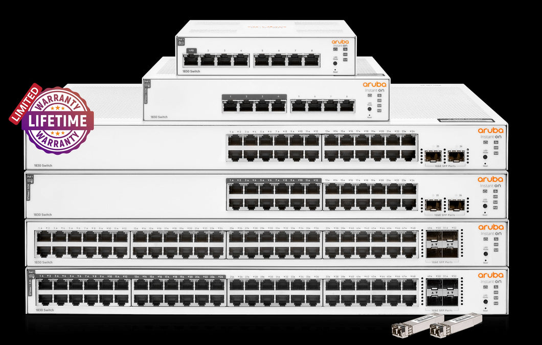 HPE Networking Instant On 1960 2SFP+ 24 Port  370W Switch, Smart-managed layer 2+, 24x PoE GbE ports, 2 Dedicated 10G SFP+ | ARU-IO-SW196024G-370W