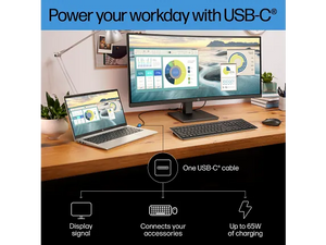 HP P34hc G4 34 inch WQHD (3440 x 1440) Resolution USB-C Curved Monitor Height adjustable; Tilt 21Y56AA