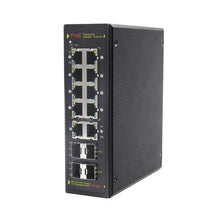 Load image into Gallery viewer, ONV Full Gigabit 14-port L2+ Managed industrial PoE switch, 10x 10/100/1000Base-T Ports + 4 (100/1000M) SFP ports, 28Gbps Switching
