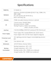 Load image into Gallery viewer, COMFAST CF-WA900 V2 1750Mbps Outdoor WiFi Dual Band High Power Wireless Base Station Broadband Amplifiers OMNI-DIRECTIONAL 3-5KM Long-range Coverage
