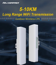 Load image into Gallery viewer, Comfast 5-10KM Outdoor Access Point 300Mbps Long Range Router CPE 5GHz Wireless Radio Bridge 2*14dBi Antenna Nanostation
