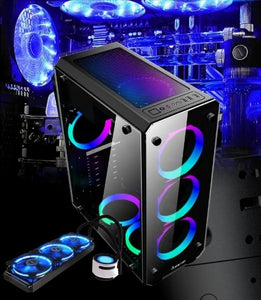 Desktop Computer OEM DIY Water cooling case i7 7700k 8G/16GB 1T GX1080 21.5/23.6/27 inch monitor display Desktop gaming computer PC