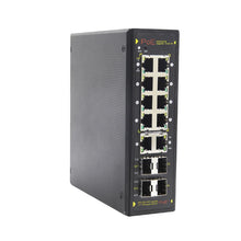 Load image into Gallery viewer, ONV Full Gigabit 14-port L2+ Managed industrial PoE switch, 10x 10/100/1000Base-T Ports + 4 (100/1000M) SFP ports, 28Gbps Switching
