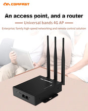 Load image into Gallery viewer, Comfast Wifi Router 4G SIM Card Waterproof Hotspot Outdoor CPE 2.4G LTE Wireless AP with Strong Signal Antennas CF-E7
