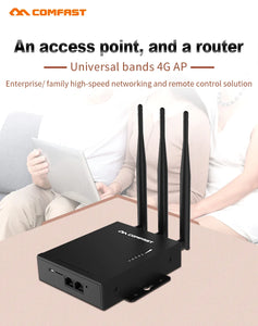 Comfast Wifi Router 4G SIM Card Waterproof Hotspot Outdoor CPE 2.4G LTE Wireless AP with Strong Signal Antennas CF-E7