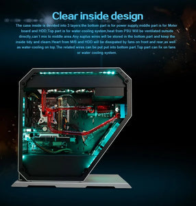 Desktop Computer OEM DIY Water cooling case i7 7700k 8G/16GB 1T GX1080 21.5/23.6/27 inch monitor display Desktop gaming computer PC