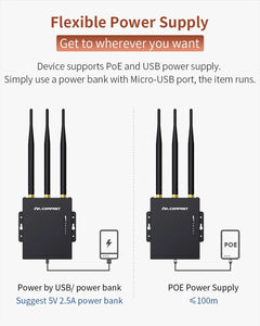 COMFAST CF-E7 Wifi Router 4G SIM Card Waterproof Hotspot Outdoor CPE 2.4G LTE Wireless AP with Strong Signal Antennas