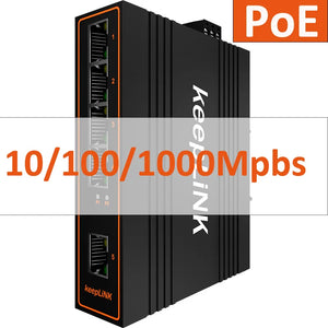 keepLink KP-9000-45-5TP Industrial 5Port Gigabit Switch with 4*PoE Ports 1*RJ45 Ethernet Uplink 1G switching Full-Duplex/Half-Duplex
