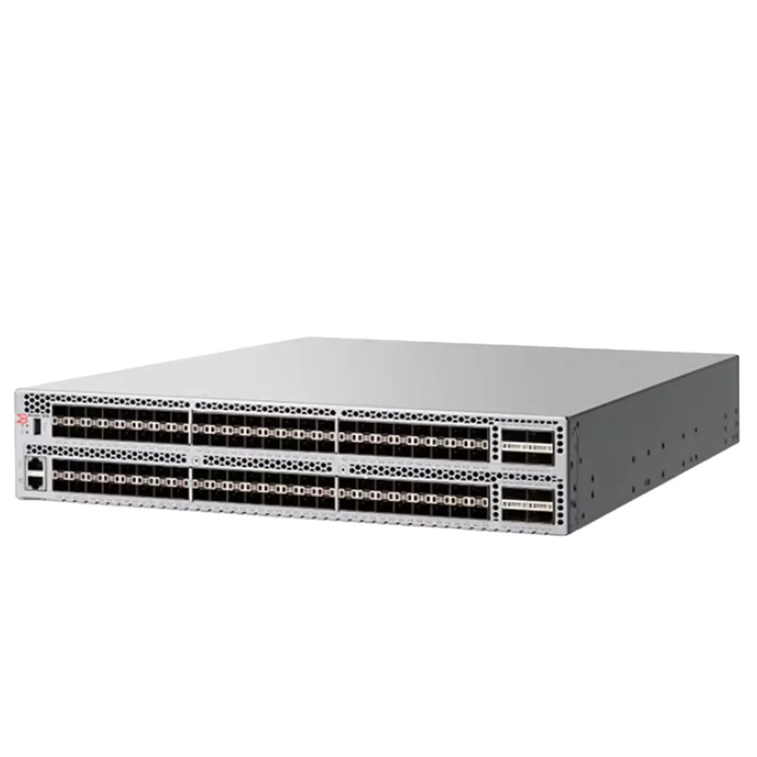 Brocade 128 ports (96 64G SFP+, 16 2x64G SFP-DD ports), 48-port base; 2x 24-port SFP+ PODs, 32-port SFP-DD POD (16 2x64G SFP-DD)