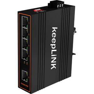keepLiNK KP-9000-45-5TP Industrial 5Port Gigabit Ethernet Switch with 4*PoE and 1*RJ45 Uplink IP40 DIN-Rail Unmanaged Plug&Play