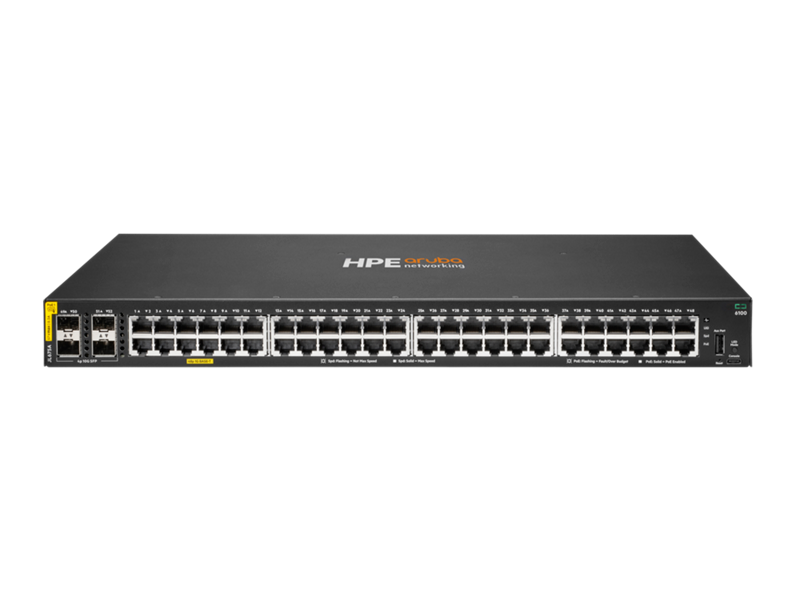 Original HPE Aruba Networking CX 6100 48G Class4 PoE 4SFP+ L2 Switch 48*10/100/1000Mbps, up to 370W of IEEE 802.3at Class 4 PoE JL675A