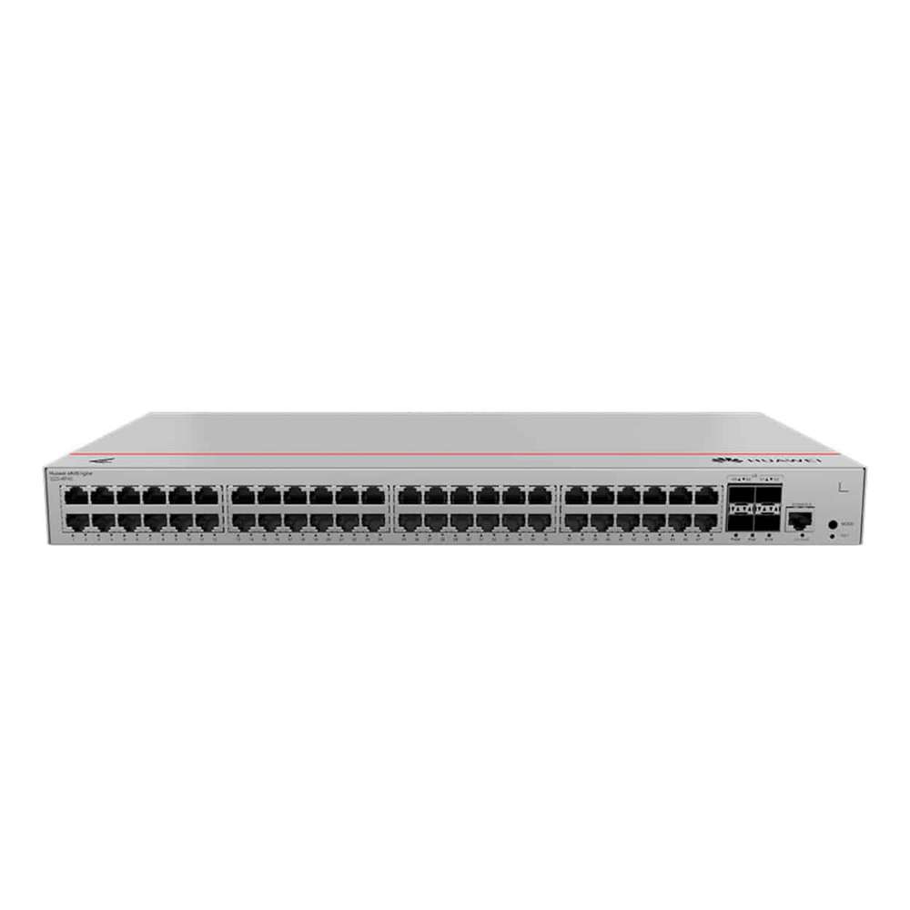 Huawei S220-48P4S Layer 2 Managed Switch, 48 x 10/100/1000BASE-T ports(380W PoE+), 4 x GE SFP ports, built-in AC power, 1 console port, 1 MODE button