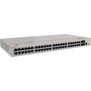 Huawei S220-48T4S Layer 2 Managed Switch, 48x 10/100/1000BASE-T ports, 4x GE SFP ports, built-in AC power, 1 console port, 1 MODE button, 1 RST button