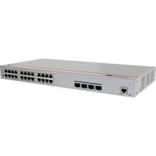 Load image into Gallery viewer, Huawei S310-24P4X Layer 2+ Managed Switch, 24x 10/100/1000BASE-T ports(400W PoE+), 4x 10GE SFP+ ports, AC power, console port, MODE button, RST button
