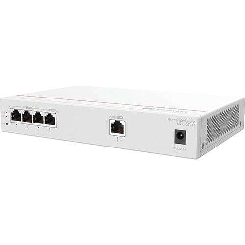 Huawei Multi-Service Gateway with 1 GE WAN Port, 4 GE LAN Ports (PoE+, 50W) Gigabit Ethernet Switch, up to 150 users, 2Gbps forwarding S380-L4P1T