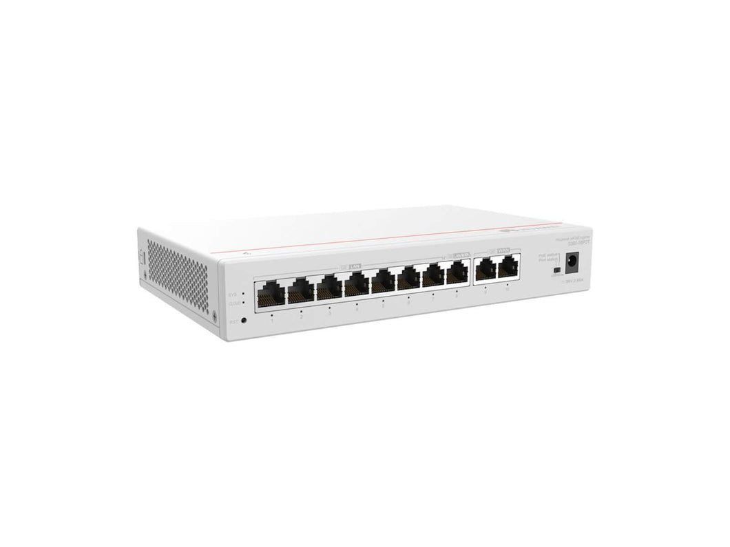 Huawei Multi-Service Gateway, with 2 GE WAN, 8 GE LAN (PoE+, 124W) Gigabit Ethernet Switch, up to 350 users, 2Gbps forwarding S380-S8P2T