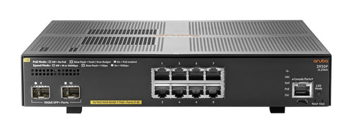 HPE Aruba 2930F 8-port Gigabit Ethernet (10/100/1000) PoE+ Managed Layer 3 Switch with 2x SFP+ ports 56 Gbit/s switching JL258A