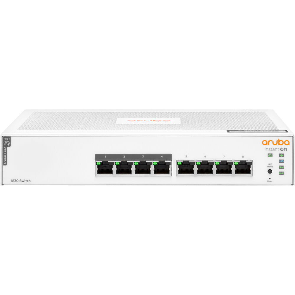 HPE Aruba Instant On 1830 8G 4p Class4 PoE 65W 8-port GbE Smart Layer 2 Managed Ethernet Switch with 4x PoE ports JL811A