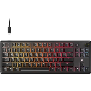 CORSAIR K70 Core TKL RGB Mechanical Gaming Keyboard - Corsair MLX Red v2 Linear Switches - Sound Dampening - Rotary Dial