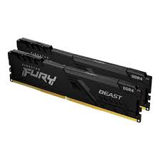 Kingston 32Gb 5200Mt/S Ddr5 Cl36 Dimm (Kit Of 2) Fury Beast, Black, Memory Module KF552C36BBEK2-32