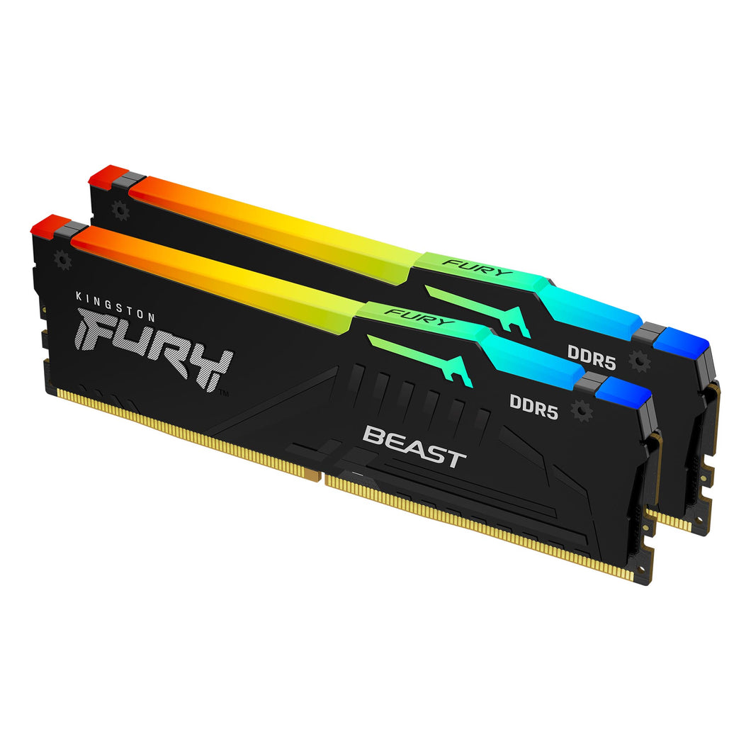 Kingston 32Gb 5600Mt/S Ddr5 Cl40 Dimm (Kit Of 2) Fury Beast RGB Memory Module KF556C40BBAK2-32