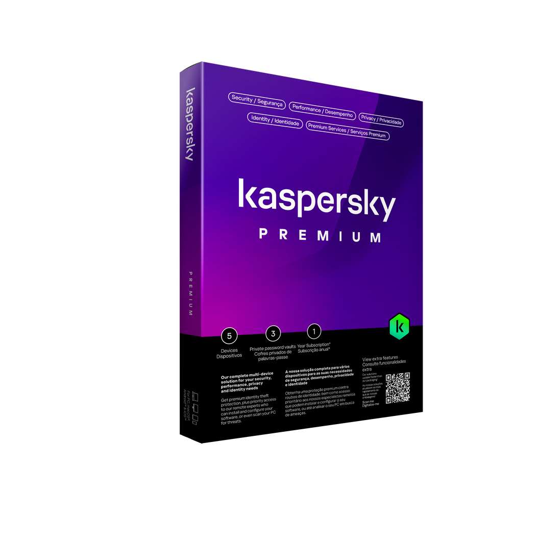 Kaspersky Premium License internet security - 5 Devices - 1 Year - Pap Dvd - No Cd - KL104795EFS-PAPDVDNOCD