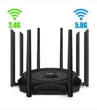 Load image into Gallery viewer, KuWFi 1200Mbps AP Router 11ac 2.4G 5G Dual Band WiFi External Antennas Gigabit WAN LAN Port 64 Users MESH VPN
