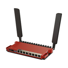 Load image into Gallery viewer, MikroTik L009UiGS-2HaxD, 8x Gb LAN, 1x 2.5 Gb SFP port, 2.4 GHz 802.11b/g/n/ax dual-chain wireless, 4dBi 2.4GHz external antennas, USB, desktop case
