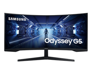 Samsung Odyssey G55T Gaming 34in Monitor, 1000r Borderless, 3440x1440 (UWQHD) Resolution 165hz Hdmi, Dp Cable, power Supply Cable LC34G55TWWPXEN