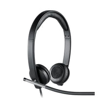 Load image into Gallery viewer, Logitech H650e Professional USB Headset Stereo, Enterprise-grade audio, Intuitive in-line controls, on-ear stereo headset with leatherette ear cushion
