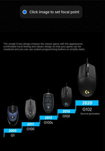 Logitech Mouse G102 Wired Second Generation Desktop Computer E-sports Gamer Peripherals High-performance Red Dragon Special Mouse